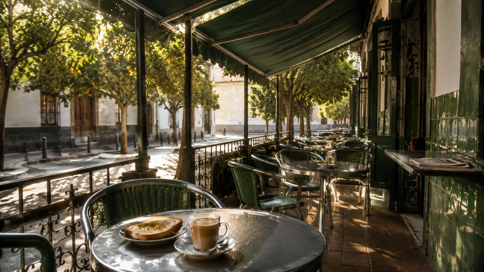 La terraza por la mañana